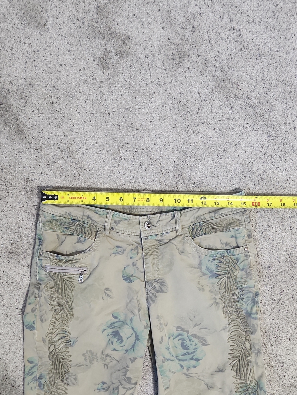 Bogner Tan Neutral Floral Embroidered Boyfriend Ankle Jeans Size EU 38/US 8 - Picture 12 of 16